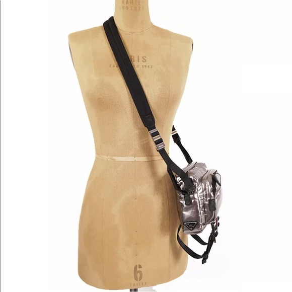 Auth NWT PRADA Silver Fabric Futuristic Bag - Picture 3 of 11